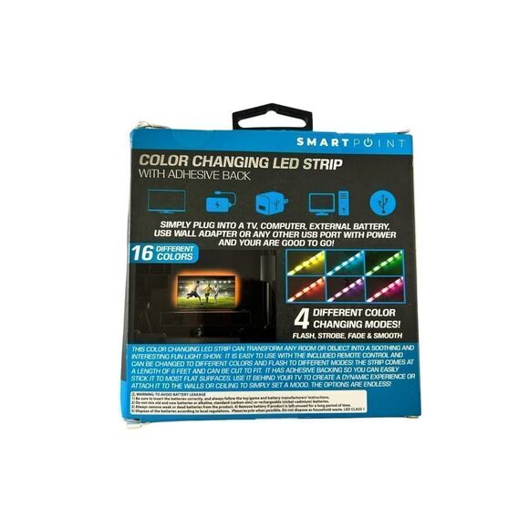 Smart point Color changing LED strip 6ft - great for bedrooms/ceilings etc tvs N - Picture 2 of 3